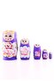 Wooden Chubby Nested Matryoshka Doll Purple Set of 5 Large Size - 3