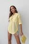 Women's Side Lace-Up Single Pocket Shirt Yellow - 2