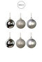 Christmas Ornament 6 Ball Silver 8 cm