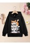 Winter Hooded Sweatshirt, Kids Kittens Printed