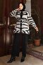 Zebra Patterned Knitwear Set Gray 6154