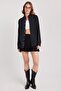 Women's Slim Fit Buttoned Collar Winter Wool Viscose Plain Black Shirt - 4
