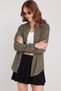 Women's Slim Fit Buttoned Collar Winter Wool Viscose Plain Khaki Shirt - 2