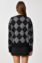 Baklava Patterned Knitwear Sweater Lmu0003 Black Anthracite - 5