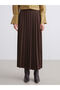 Alita City Lcw Modest Brown Crepe Plain Long Women's Skirt with a Difference - 2