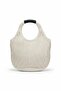 Women's Cream Crochet Edition Knitted Tote Shoulder Bag - 2
