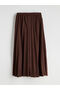 Alita City Lcw Modest Brown Crepe Plain Long Women's Skirt with a Difference - 6