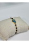 D'Oro Black Beaded Bracelet with Elephant Motif
