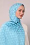 Turquoise Speckled Patterned Jacquard Capri Shawl - 2