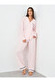 Bow Striped Print Pocket Detail Shirt and Pyjama Set