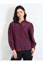 Burgundy Lace Balloon Sleeve Shirt - 3
