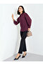Burgundy Lace Balloon Sleeve Shirt - 2