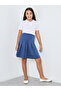 Girls Navy Blue Pleated Flared Skirt - 2