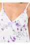 Floral Print Fitted Strappy Slip Dress - 3