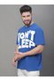 Men Blue Graphic Print Oversized T-Shirt - 3
