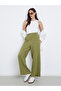 Women Khaki Double Gauze Wide Leg Pants