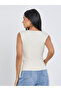 Women Cream Gathered Waist Sleeveless Top - 5