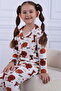 Girl's Front Button Print Pajamas Set 100% Cotton Sleepwear Set
