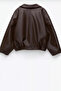 New Season P&B Faux Oversized Bomber Leather Jacket - 2