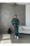 Women's Striped Long Sleeve Dress - 3