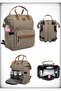 Luxury Leather Thermal Compartment Waterproof Stain Resistant Wipe-Clean Mom and Baby Care Backpack
