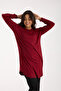 Women's Burgundy Striped Long Sleeve Tunic - 7
