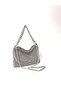 Black Silver Color Mix Diamond Studded Evening Dress Clutch with Chain Strap Handheld Wedding Engagement Evening Bag - 6