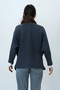 Women's Smoke Gray Boat Neck Bat Sleeve Boucle Sweater Alc-X14441 - 5