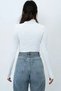 Women's White Turtleneck Sandy Blouse with Waist Tie Detail Alc-X14394 - 5