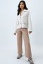 Women's Ecru Shirt Collar Double Pocket Faux Suede Jacket Alc-X14437 - 3
