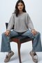 Women's Mink Boat Neck Bat Sleeve Boucle Sweater Alc-X14441 - 3