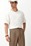 Bej Pileli Klasik Baggy Fit Kumaş Pantolon TMNSS24PL00024 - 4