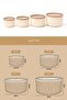Set of 4 Round Storage Containers Striped Beige | 2.5 L 1.5 L 0.80 L 0.45 L | Microwave and Freezer Compatible - 9