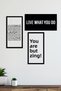 Love What You Do Smile Laugh Love Your Amazing Written 3 Pieces Wooden Frame Look Mdf Painting Set