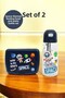 Uzay 2-Piece School Lunch Set Lunch Box - Blue Lunch Container and Water Bottle Set - 2
