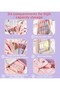 Kawaii Korean Style Pen Holder - 3 Compartment, 6 Cell Cylinder Bag Pencil Case Pen Holder Purple - 6