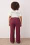 Bordo Fake Triko Yüksek Bel Straight Fit Beli Lastikli Örme Büyük Beden Pantolon TBBAW26AR00004 - 4