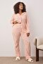 Pembe %100 Pamuklu Çiçekli Biyeli Örme Pijama Takımı TBBAW26AI00007 - 2