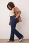 İndigo Yüksek Bel Esnek Kumaş İspanyol Paça Flare Fit Büyük Beden Jeans TBBAW23JE00001 - 5
