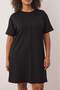 Black Single Jersey Stitching Detail Knitted Plus Size T-Shirt Dress Tbbss25Ah00246 - 3