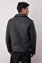 Siyah Regular Fit Suni Deri %100 PU Erkek Mont TMNAW26MO00001 - 4