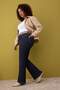 Koyu Mavi Yüksek Bel İspanyol Paça Denim Büyük Beden Flare Jeans TBBAW26CJ00030 - 2