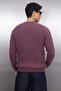 Gül Kurusu Casual Unisex Regular Fit Yünlü Bisiklet Yaka Saç Örgü Detaylı Triko Kazak TMNAW22KZ2059 - 4