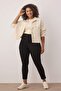 Siyah Tayt Görünümlü Ektra Esnek Büyük Beden Skinny Jeans TBBSS24CJ00034