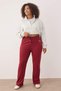 Burgundy High Waist Elastic Waist Printed Knitted Plus Size Leggings Tbbaw26Bv00002