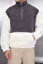 Füme Unisex Oversize/Geniş Kesim Renk Bloklu Dik Yaka Sıcak Tutan Peluş Sweatshirt TMNAW25SW00148 - 4
