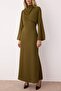 Haki Drape Detaylı Dokuma Abiye TCTAW26DB00000 - 3