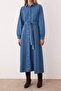 Mavi Kemer Detaylı Maxi Denim Elbise TWOAW26EL00044 - 3