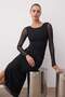 Black Agrafla Knitted Tulle Maxi Lined Dress Tpraw26El00003 - 3
