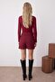 Bordo Tüvit Düğme Detaylı Şort & Bermuda TWOAW26SR00035 - 5